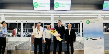 Lễ chào đón chuyến bay đầu tiên của hãng  hàng không quốc gia Turkmenistan Airlines đến TP.HCM